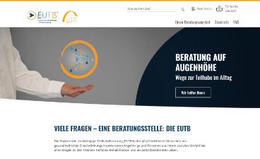 Neue EUTB-Homepage Startseite der neuen Homepage der EUTB der gfi gGmbH